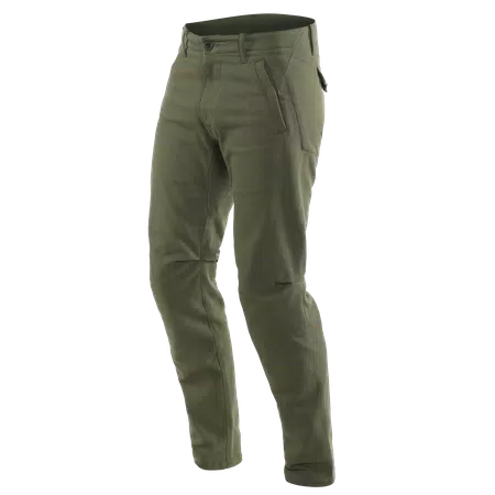 CHINOS - MEN'S MOTORCYCLE PANTS IN FABRIC - OLIVE - 1