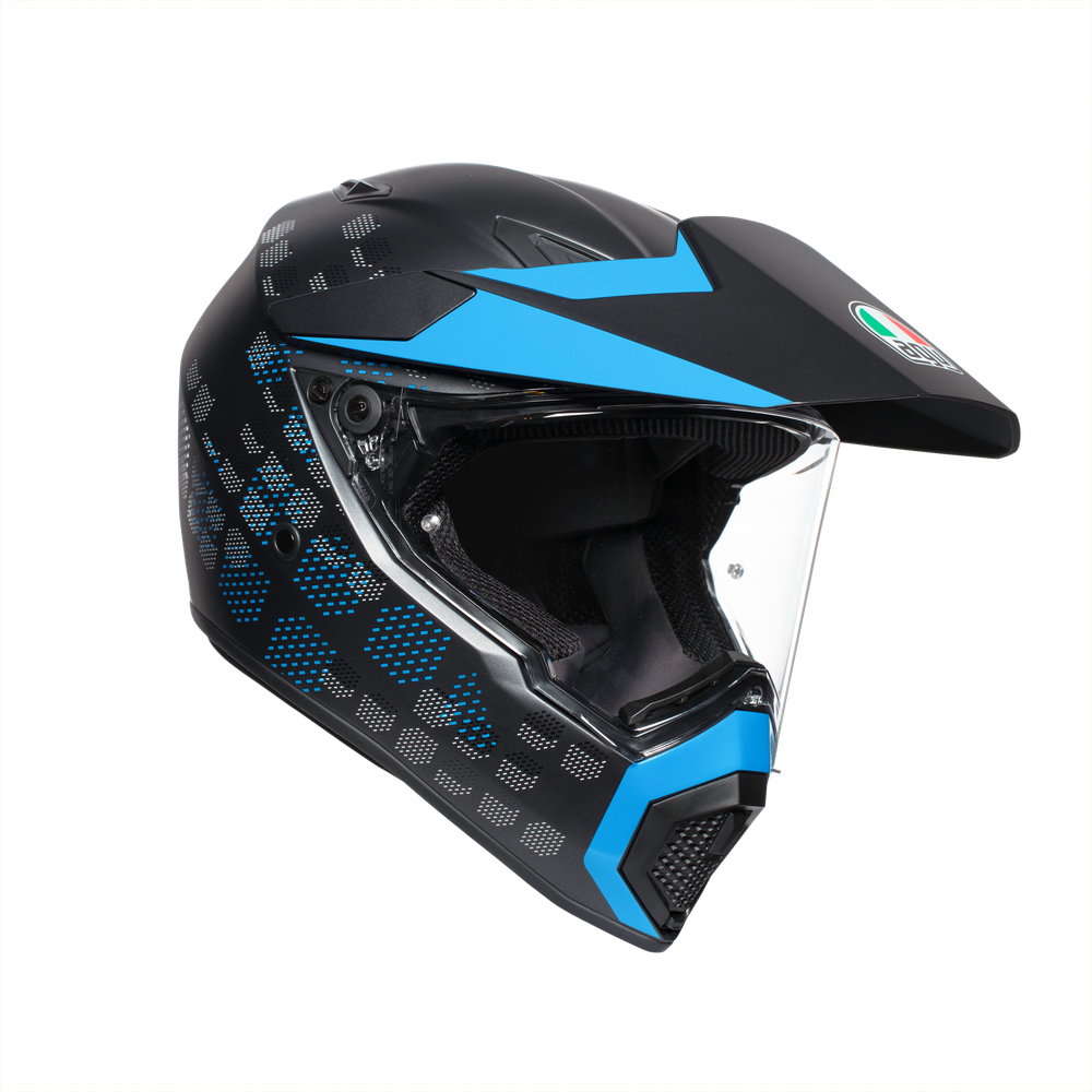 ax9-antartica-matt-black-cyan-casque-moto-int-gral-e2205 image number 0