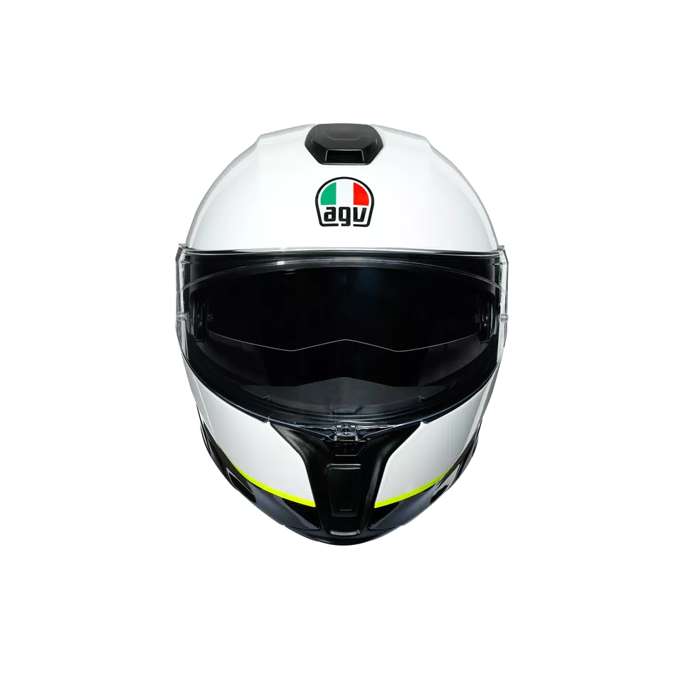 SPORTMODULAR RAY CARBON/WHITE/YELLOW FLUO -CASQUE MOTO MODULAIRE E2205 -  - 2