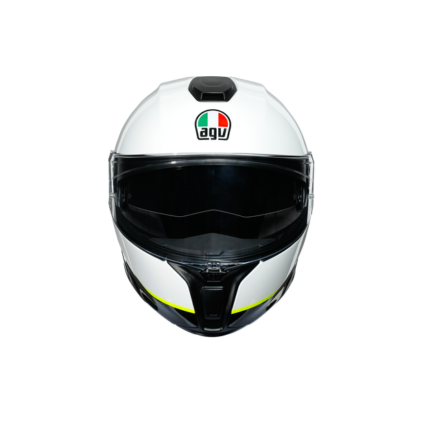 sportmodular-ray-carbon-white-yellow-fluo-casco-moto-modular-e2205 image number 1