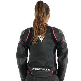 RACING 3 D-AIR® LADY LEATHER JACKET BLACK/ANTHRACITE/FUCHSIA- D-air