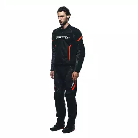 DRAKE 2 SUPER AIR - HEREN MOTORFIETSBROEK VOOR DE ZOMER IN STOF - BLACK/ANTHRACITE/RED-FLUO - 4