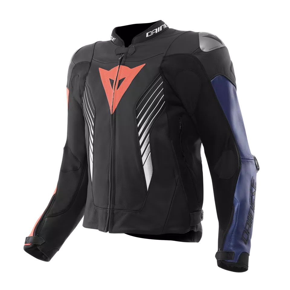 SUPER SPEED 5 LEATHER JACKET - BLACK/BLUE/FLUO RED - 1