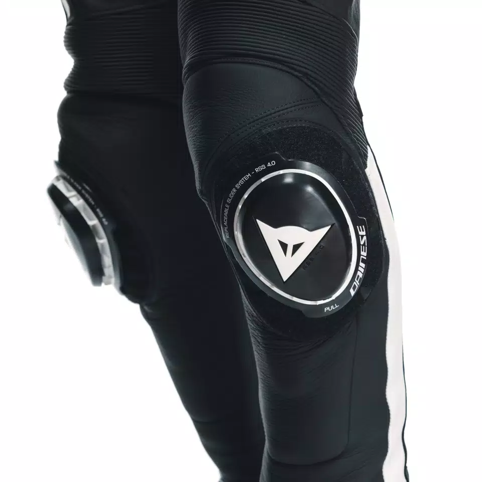 SUPER SPEED - MEN'S MOTORCYCLE LEATHER PANTS - BLACK/WHITE - 13