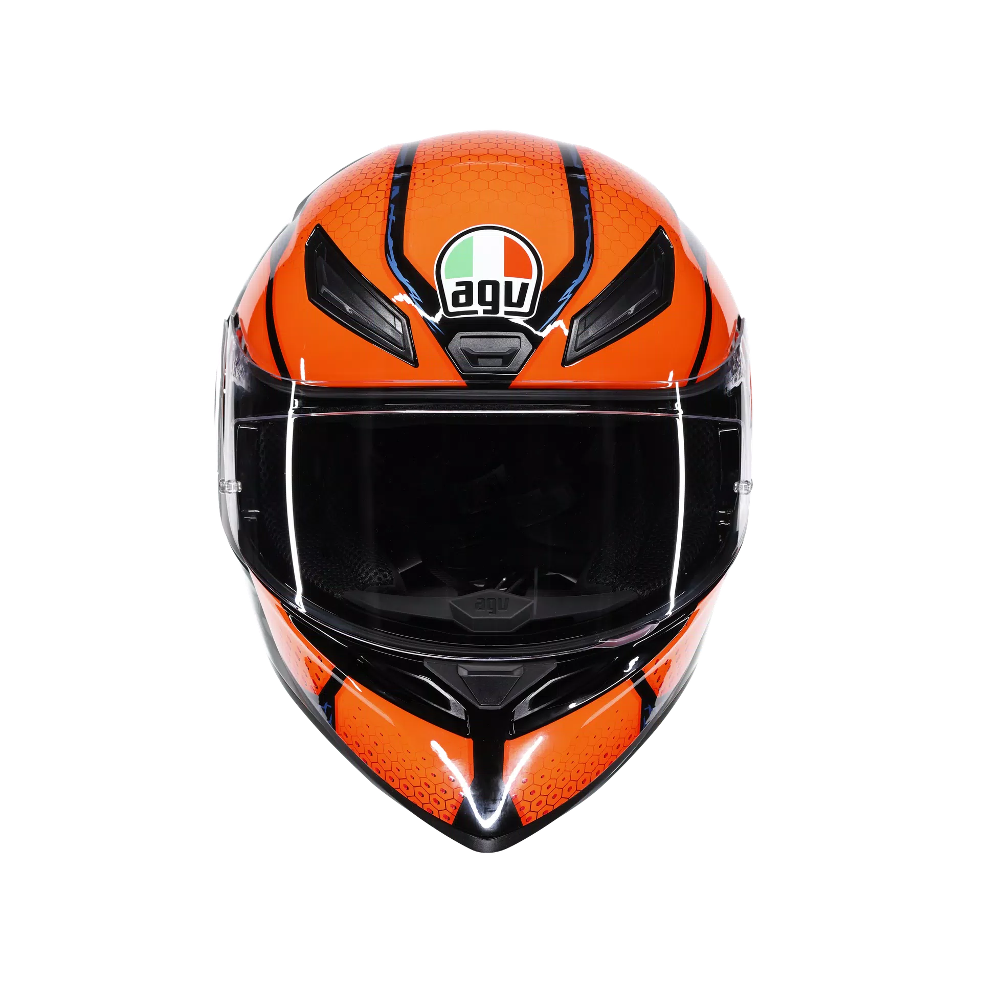 K1 S SPEEDARMOR BLACK/ORANGE/BLUE - MOTORBIKE FULL FACE HELMET DOT (E2206)