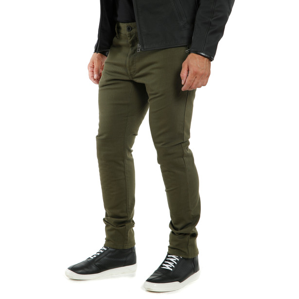 classic-slim-pantaloni-moto-in-tessuto-uomo-olive image number 2