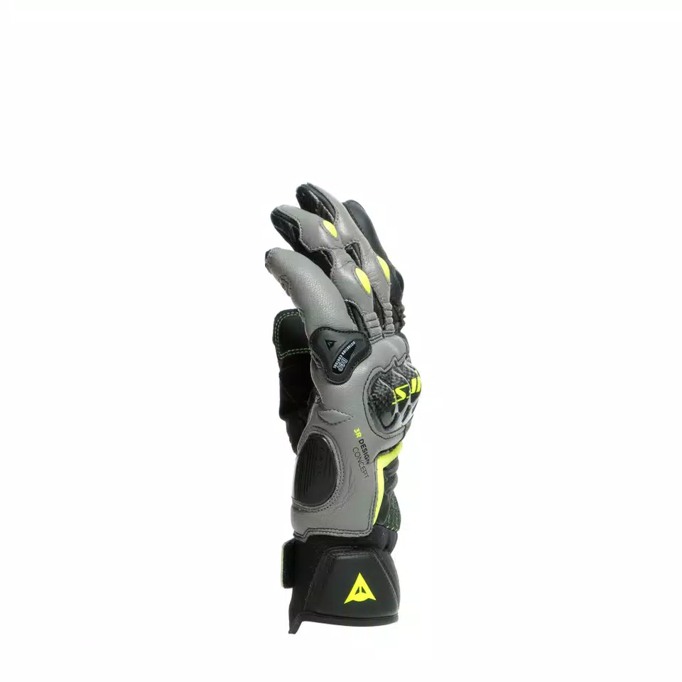 CARBON 3 SHORT GLOVES - BLACK/CHARCOAL-GRAY/FLUO-YELLOW - 4