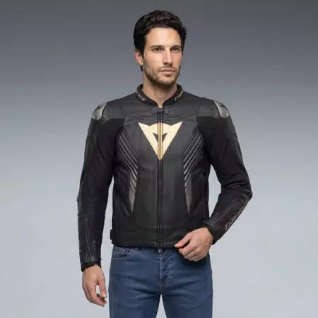 SUPER SPEED 5 LEATHER JACKET PERF. - BLACK/BLACK/GOLD - 3