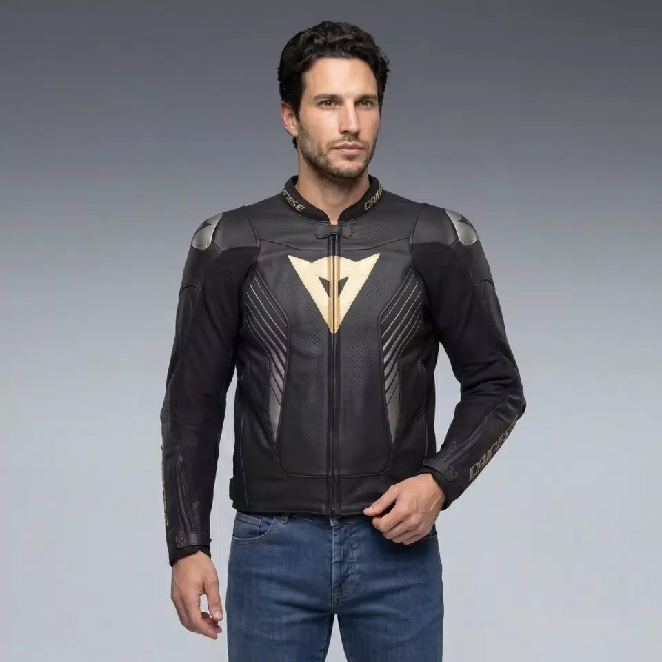 SUPER SPEED 5 LEATHER JACKET PERF. - BLACK/BLACK/GOLD - 3