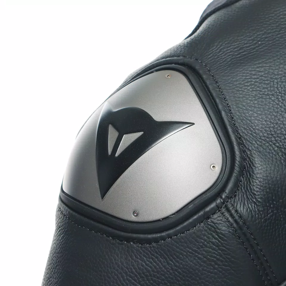 GROBNIK - DAMES MOTORPAK VAN PERFOREERD LEER IN 1 STUK - BLACK/BLACK/WHITE - 6