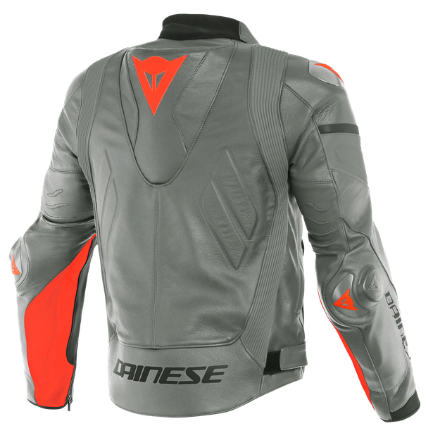 super-race-leather-jacket-charcoal-gray-ch-gray-fluo-red image number 1