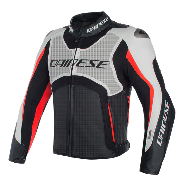Misano D-air® Perforated jacket WHITE/BLACK/RED-FLUO- Chaquetas