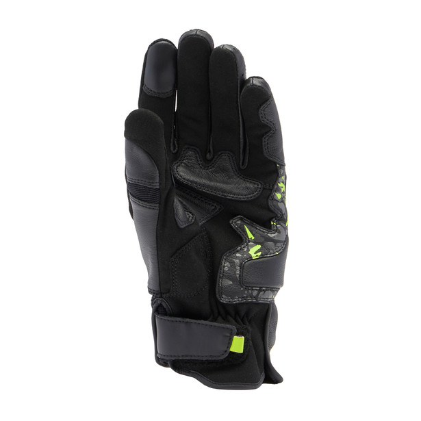 mig-3-unisex-leather-gloves-black-anthracite-yellow-fluo image number 2