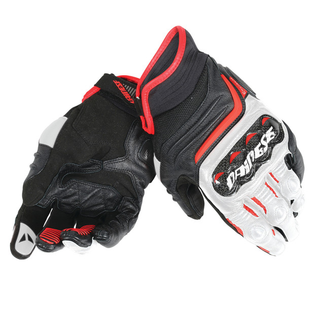 carbon-d1-short-gloves-black-white-lava-red image number 0