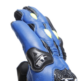 CARBON 4 SHORT GLOVES RACING-BLUE/BLACK/FLUO-YELLOW- Cuir