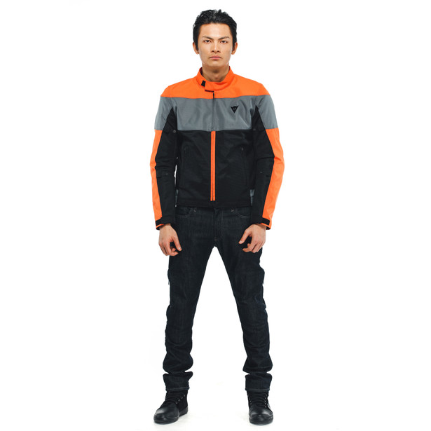 elettrica-air-tex-giacca-moto-in-tessuto-uomo-black-flame-orange-charcoal-gray image number 0