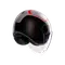 ETERES SCAGLIERI MATT GREY/RED - MOTORBIKE OPEN FACE HELMET E2206