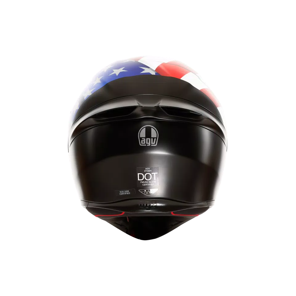 K1 S US FLAG MATT BLACK/RED/BLUE - MOTORBIKE FULL FACE HELMET DOT (E2206) -  - 5