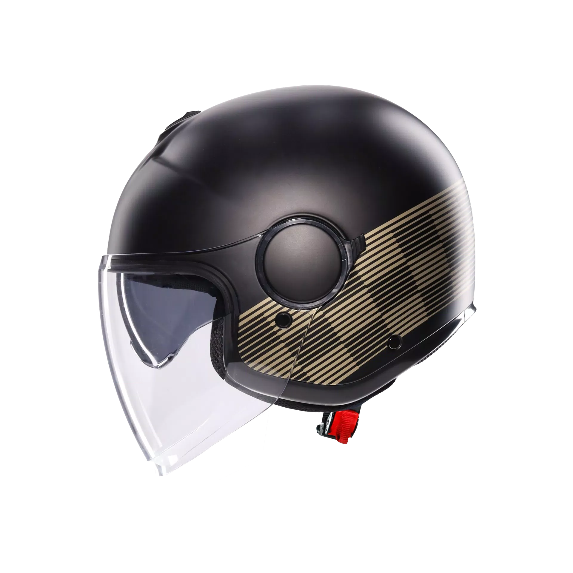 ETERES PONZA MATT BLACK/GOLD - MOTORBIKE OPEN FACE HELMET E2206