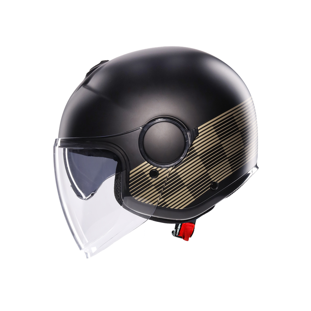 eteres-ponza-matt-black-gold-motorbike-open-face-helmet-e2206 image number 3