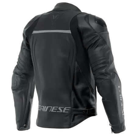 RACING 4 - MEN'S MOTORCYCLE LEATHER SHORT/TALL JACKET - BLACK/BLACK - 2