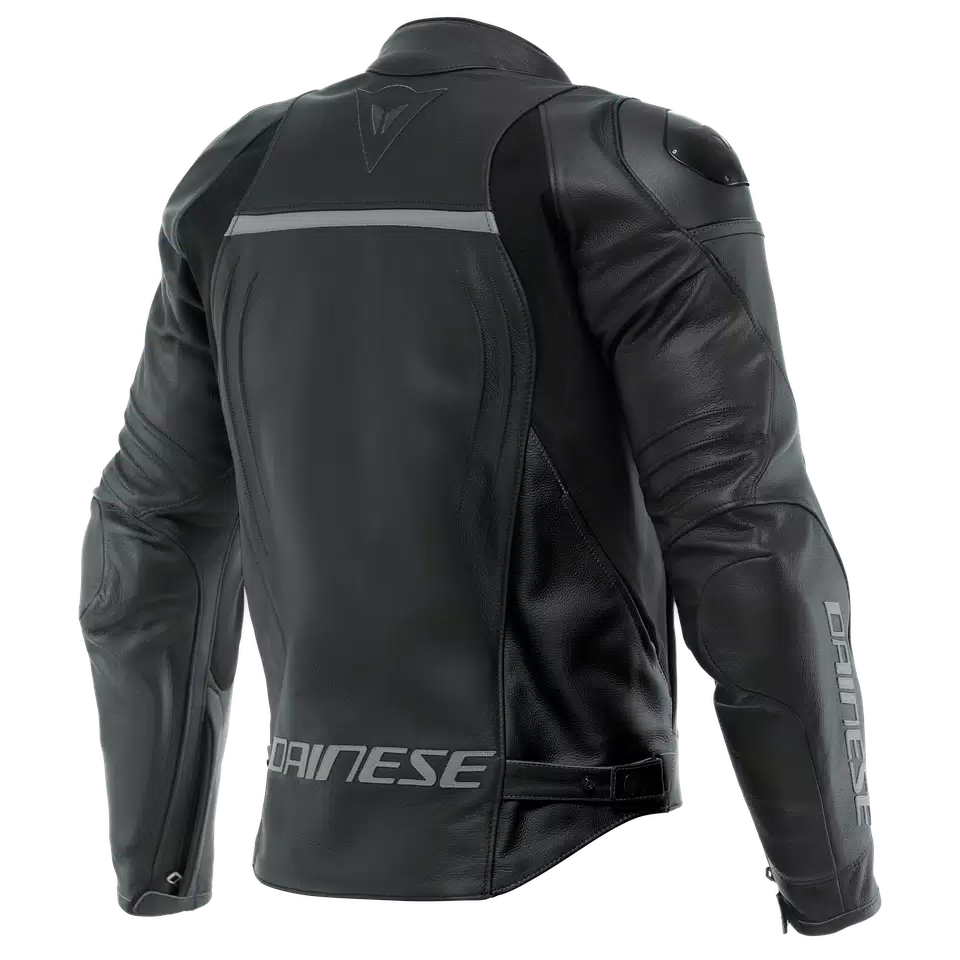 RACING 4 - GIACCA MOTO CONFORMATA IN PELLE UOMO - BLACK/BLACK - 2