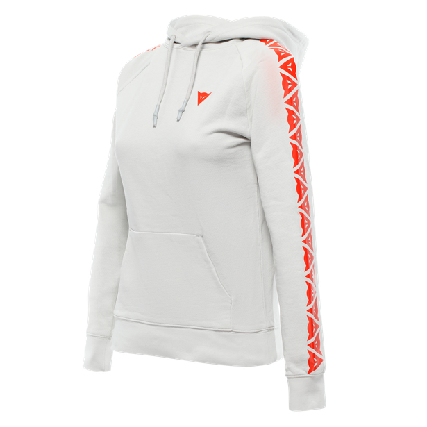 dainese-hoodie-stripes-lady-light-gray-fluo-red image number 0