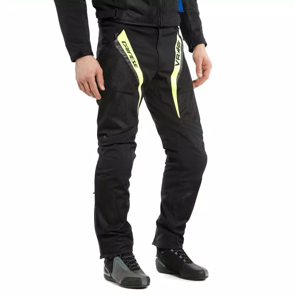 VR46 GRID AIR TEX PANTS - BLACK/FLUO-YELLOW - 3
