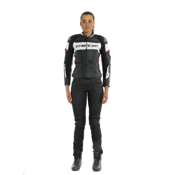 racing-3-d-air-lady-leather-jacket-black-white-lava-red image number 3