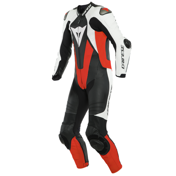 laguna-seca-5-1pc-leather-suit-perf-black-white-fluo-red image number 0
