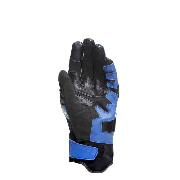 carbon-4-short-leather-gloves-racing-blue-black-fluo-yellow image number 2