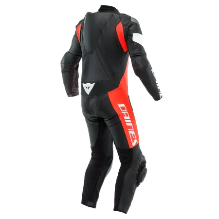TOSA 1 PCS LEATHER SUIT PERF - BLACK/FLUO-RED/WHITE - 2