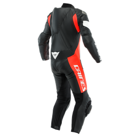 TOSA LEATHER 1 PC SUIT PERF. BLACK/FLUO-RED/WHITE- 