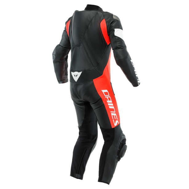 tosa-1-pcs-leather-suit-perf-black-fluo-red-white image number 1