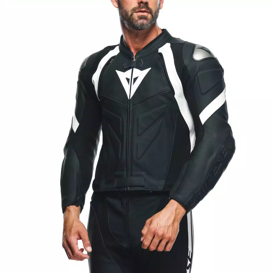 AVRO 4 LEATHER 2PCS SUIT - BLACK-MATT/BLACK-MATT/WHITE - 5