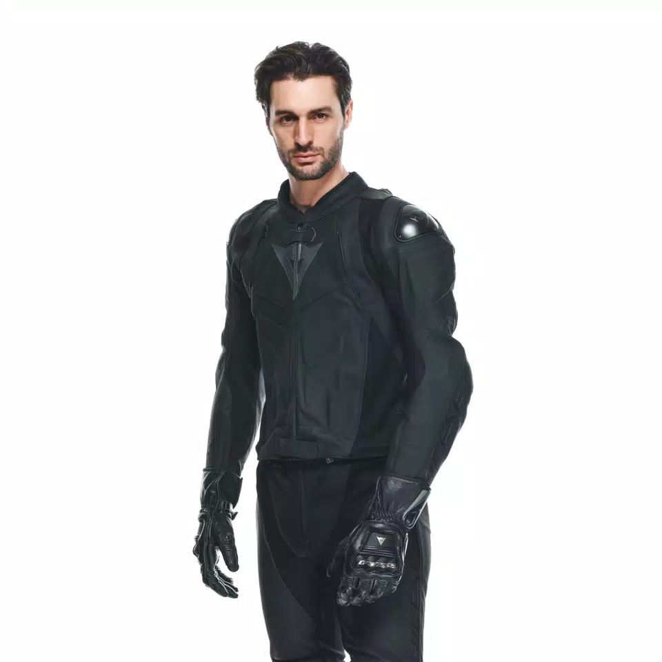 Leather black suit top