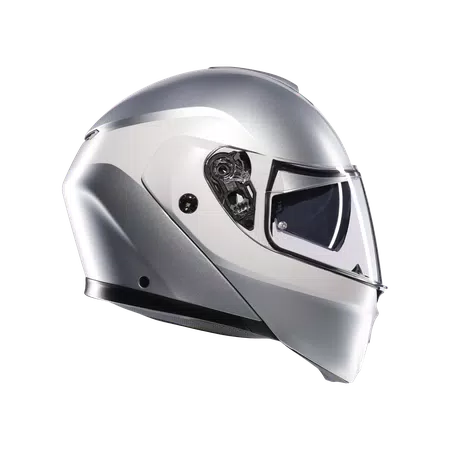 STREETMODULAR LEVICO MATT DOUBLE LIGHT GREY - MOTORBIKE FLIP UP HELMET E2206 -  - 3
