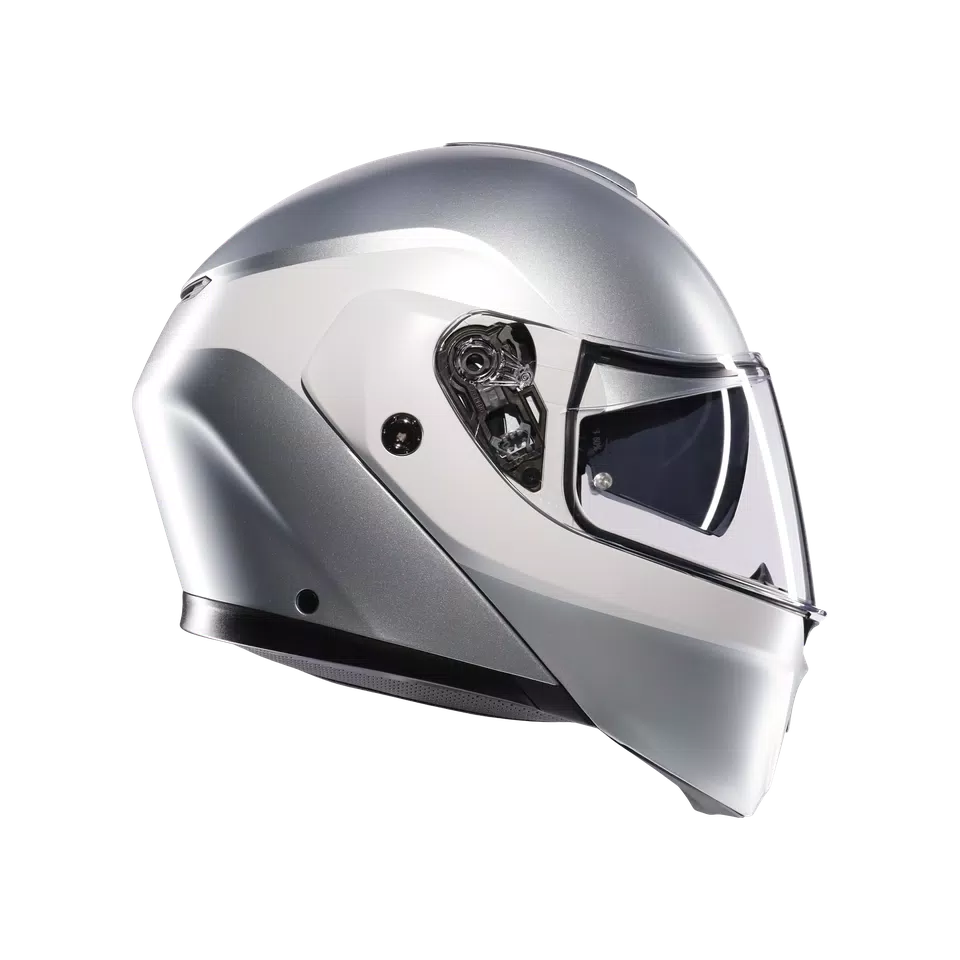 STREETMODULAR LEVICO MATT DOUBLE LIGHT GREY - MOTORBIKE FLIP UP HELMET E2206 -  - 3
