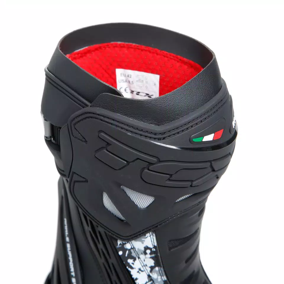 RT-RACE MEN'S MOTORCYCLE BOOTS BLACK/WHITE/GREY -  - 14