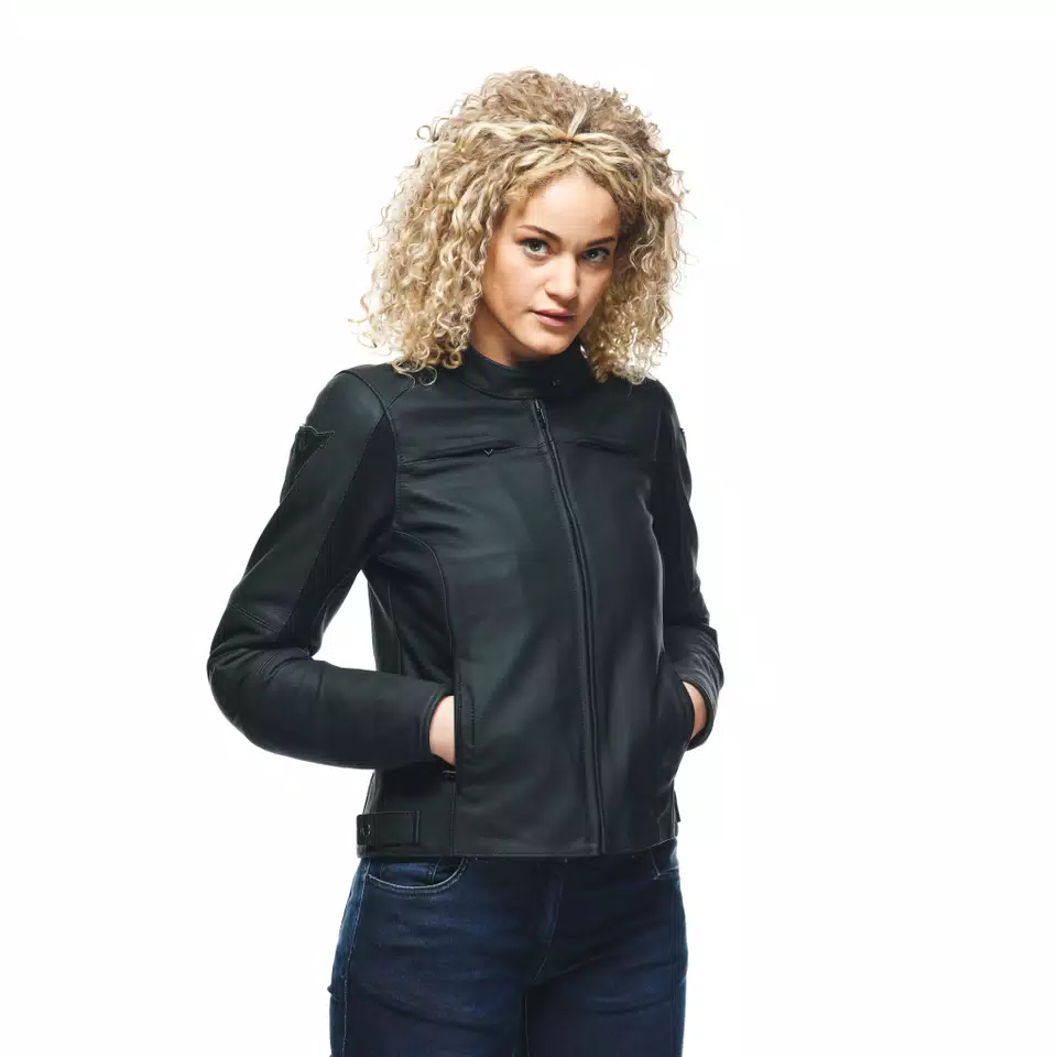 RAZON 2 CHAQUETA DE CUERO MOTO MUJER - BLACK - 9