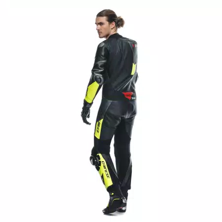 MISANO 3 D-AIR&reg; - HERREN EINTEILIGE PERFORIERTE LEDERKOMBI - BLACK/ANTHRACITE/YELLOW-FLUO - 6