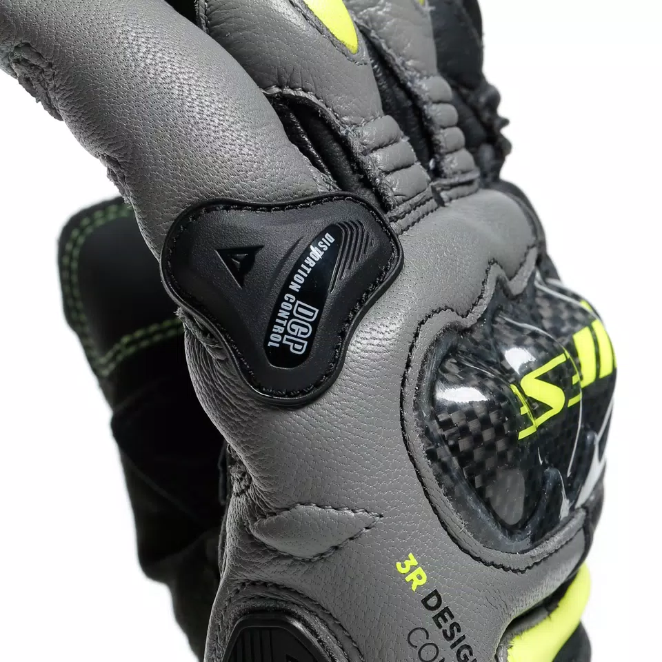 CARBON 3 SHORT GLOVES - BLACK/CHARCOAL-GRAY/FLUO-YELLOW - 7