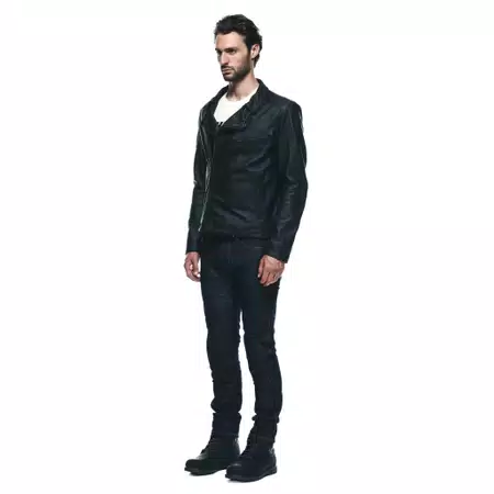 CHIODO - MEN'S MOTORCYCLE LEATHER JACKET - BLACK - 4