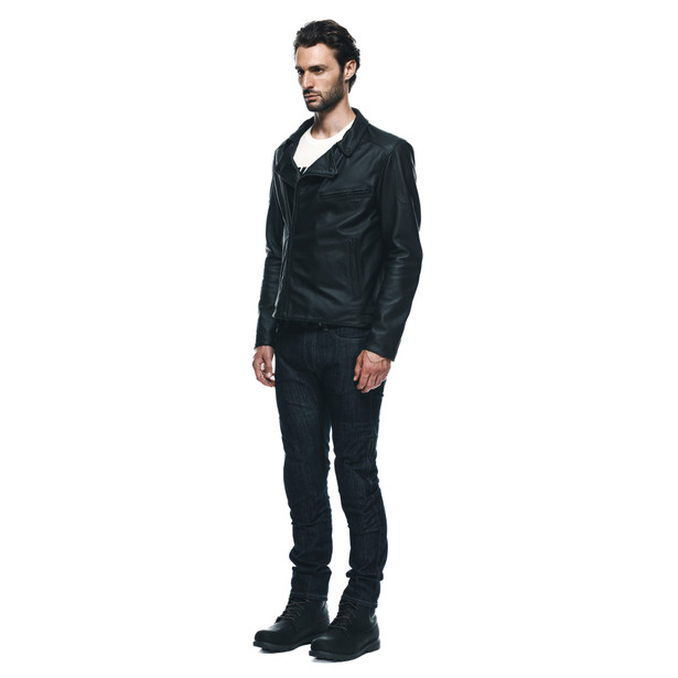 chiodo-giacca-moto-in-pelle-uomo-black image number 3