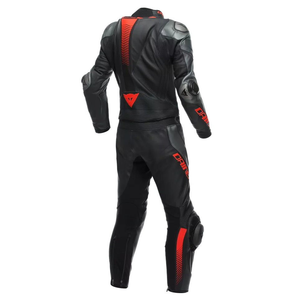 LAGUNA SECA 5 MEN S 2 PIECE MOTORCYCLE LEATHER SUIT BLACK ANTHRACITE FLUO RED Dainese