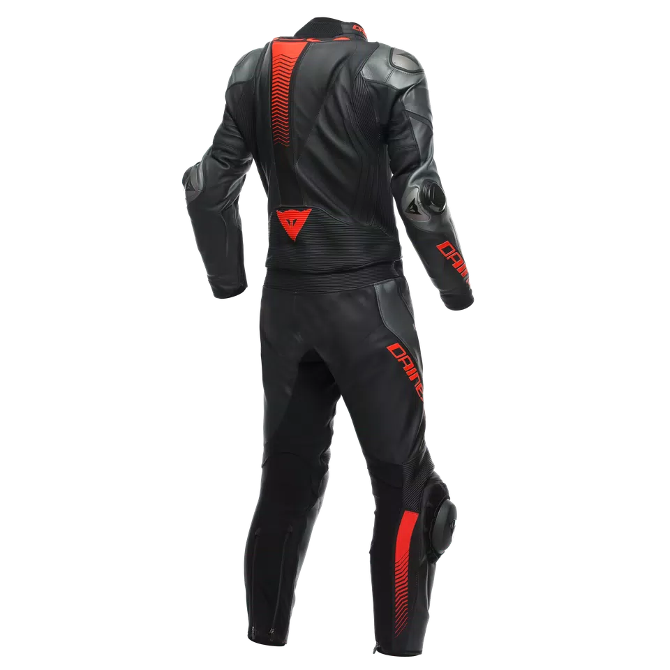 LAGUNA SECA 5 - TUTA MOTO DIVISIBILE IN PELLE UOMO - BLACK/ANTHRACITE/FLUO-RED - 2