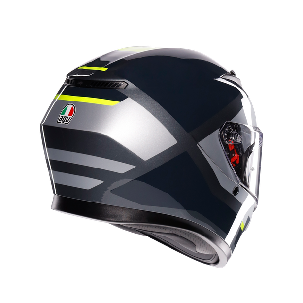 k3-shade-grey-yellow-fluo-motorbike-full-face-helmet-e2206 image number 5