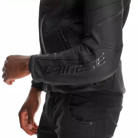 RACING 5 &ndash; PERFORIERTE LEDER-MOTORRADJACKE HERREN - BLACK/BLACK/BLACK - 6