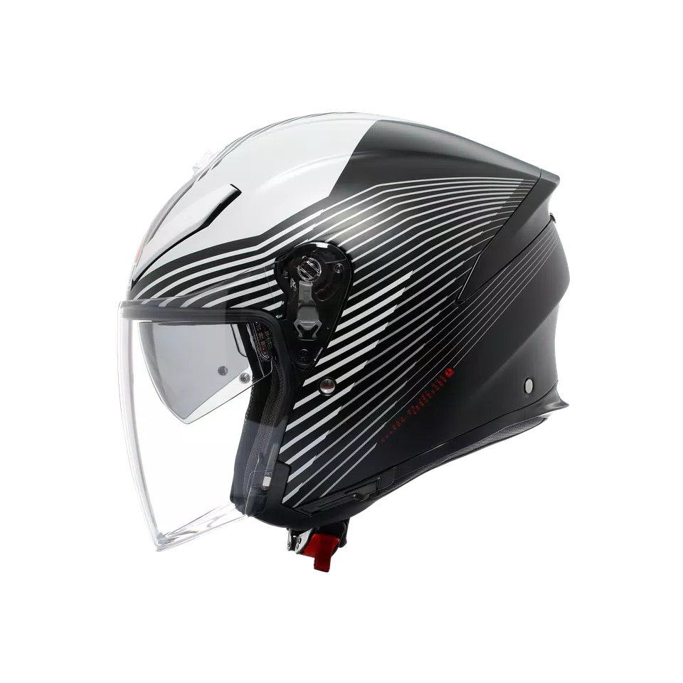 K5 JET EVO CONTROL MATT BLACK/WHITE - MOTORBIKE OPEN FACE HELMET E2206 -  - 4