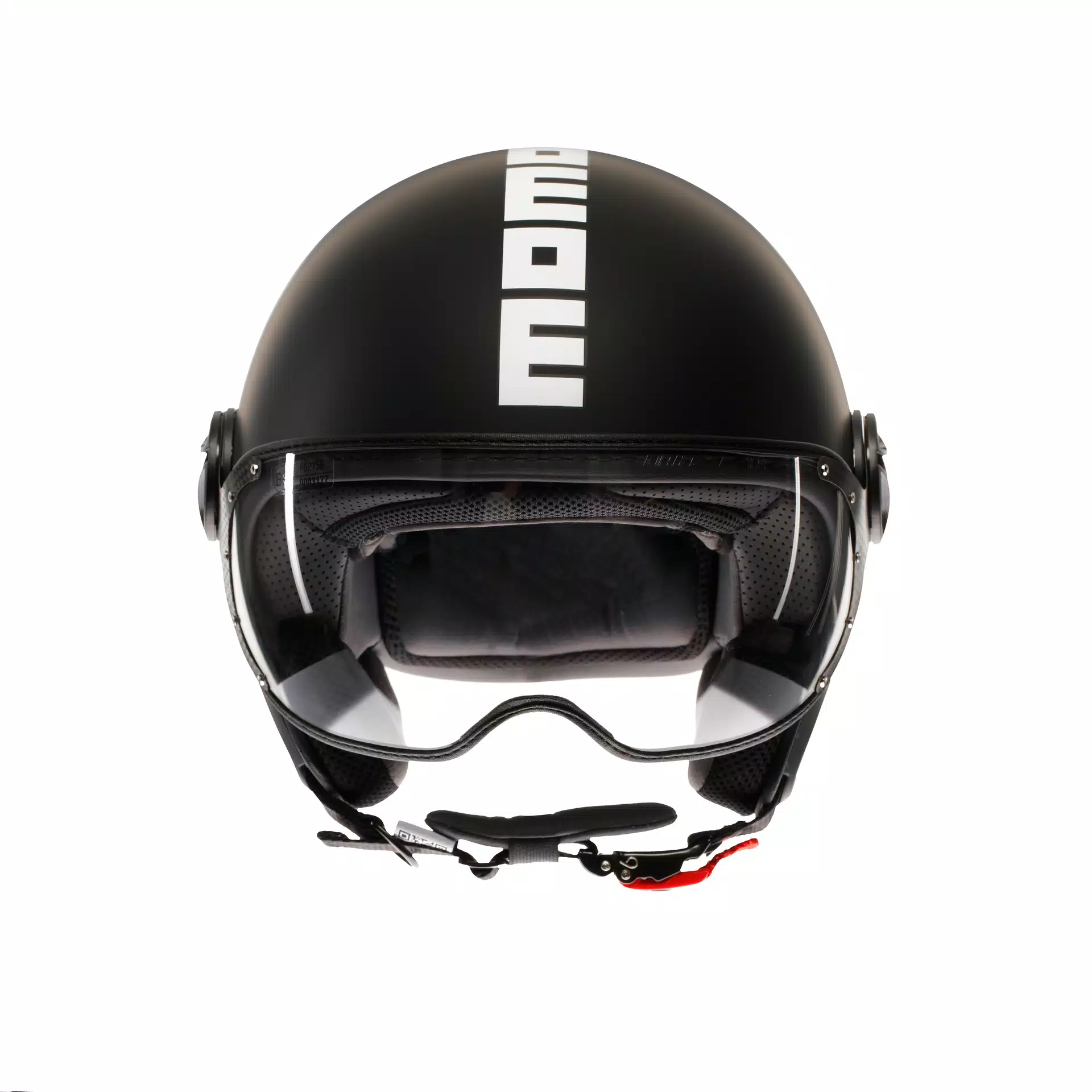 MOMODESIGN FGTR CLASSIC MATT BLACK / WHITE - JET HELMET WITH VISOR E2206